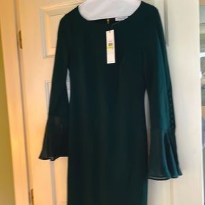 Calvin Klein size 4 midi dress nwt, dark green